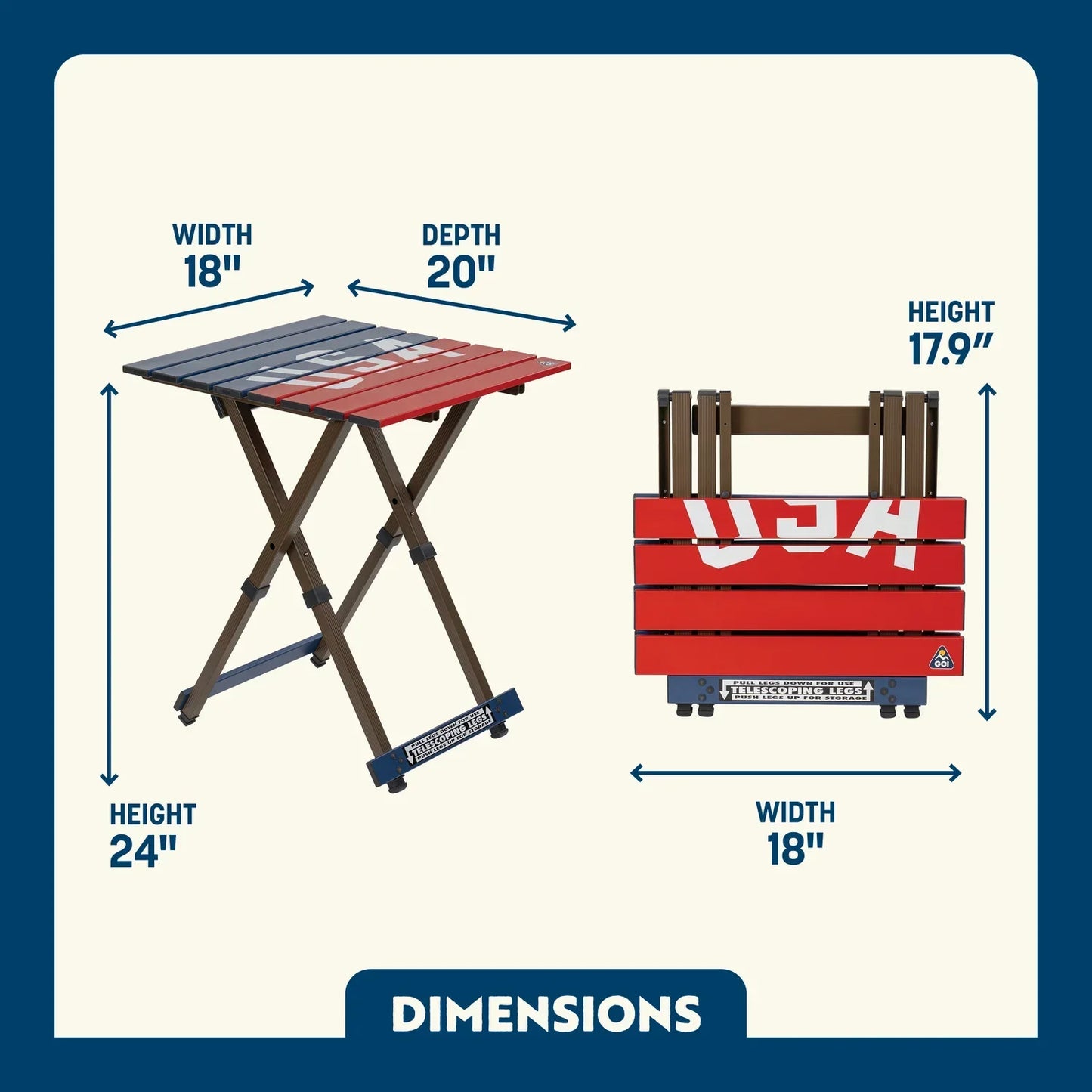 Compact Camp Table 20 W9