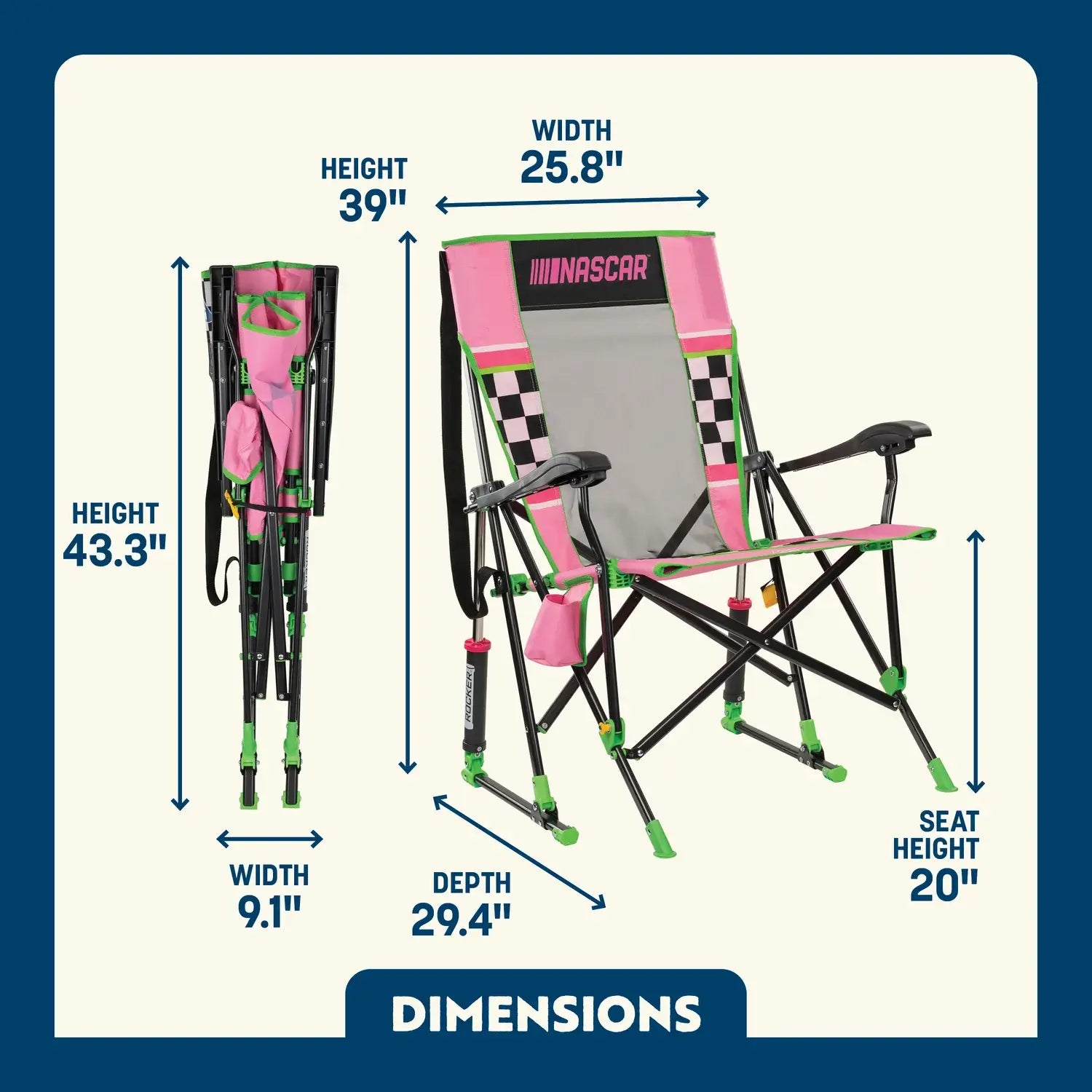 Roadtrip Rocker Bundle - NASCAR Pink O9